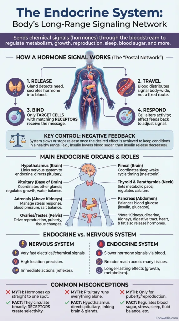 Hormones and the endocrine system help the body send signals through main organs like the brain, glands, and nerves for proper fun…