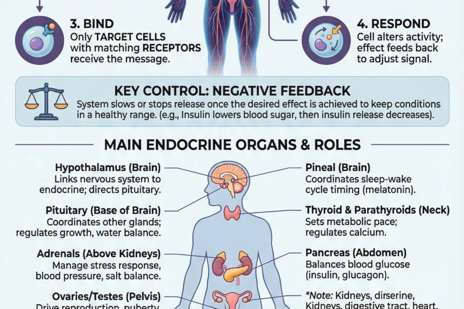 Hormones and the endocrine system help the body send signals through main organs like the brain, glands, and nerves for proper fun…