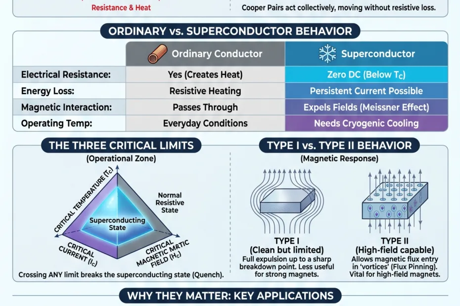 Superconductors explained: this infographic details how they can conduct electricity without resistance and their potential applic…