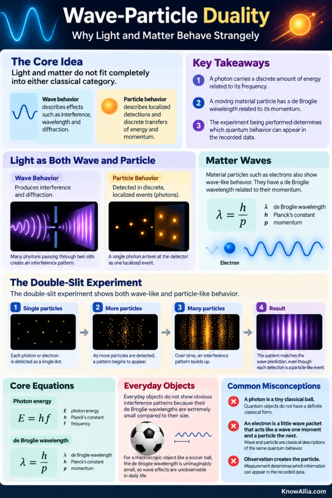 Wave-particle duality explained shows how light and matter behave both as waves and particles in quantum physics.