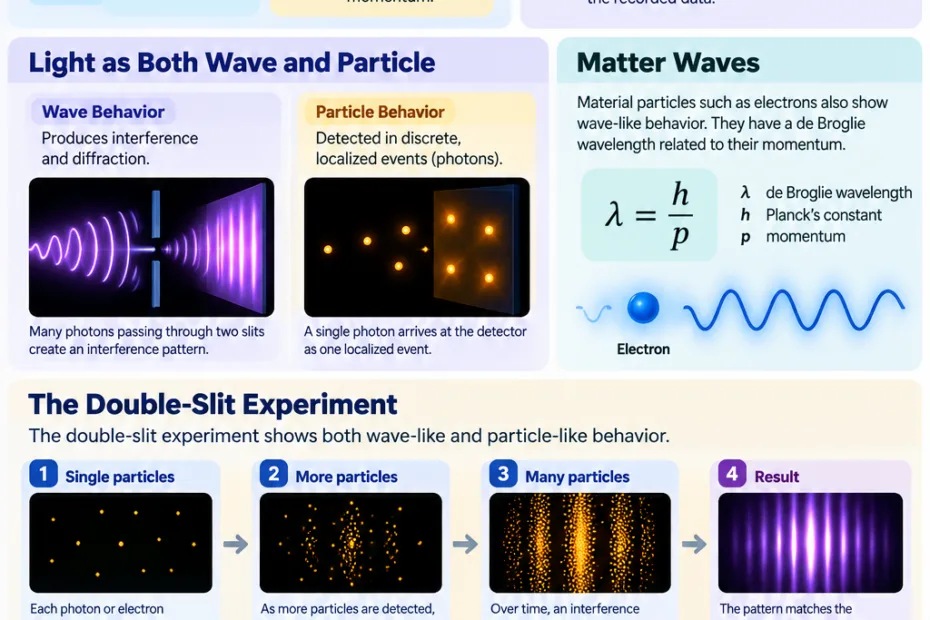 Wave-particle duality explained shows how light and matter behave both as waves and particles in quantum physics.
